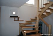 Treppe aufgesattelt 1/2 gewunden mit Inox Staketen