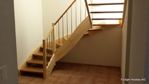 Treppe 2x einviertel gewunden halbgestemmt